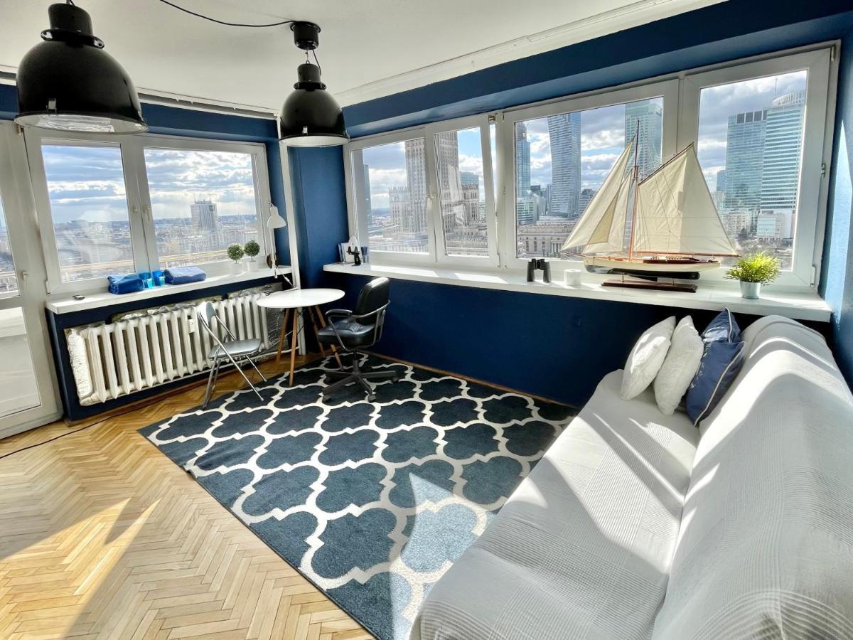 Super Apartament Blue Scisle Centrum Dwie Linie Metra Netflix Wifi 300 Mbs Panorama Miasta Warszawa Eksteriør billede
