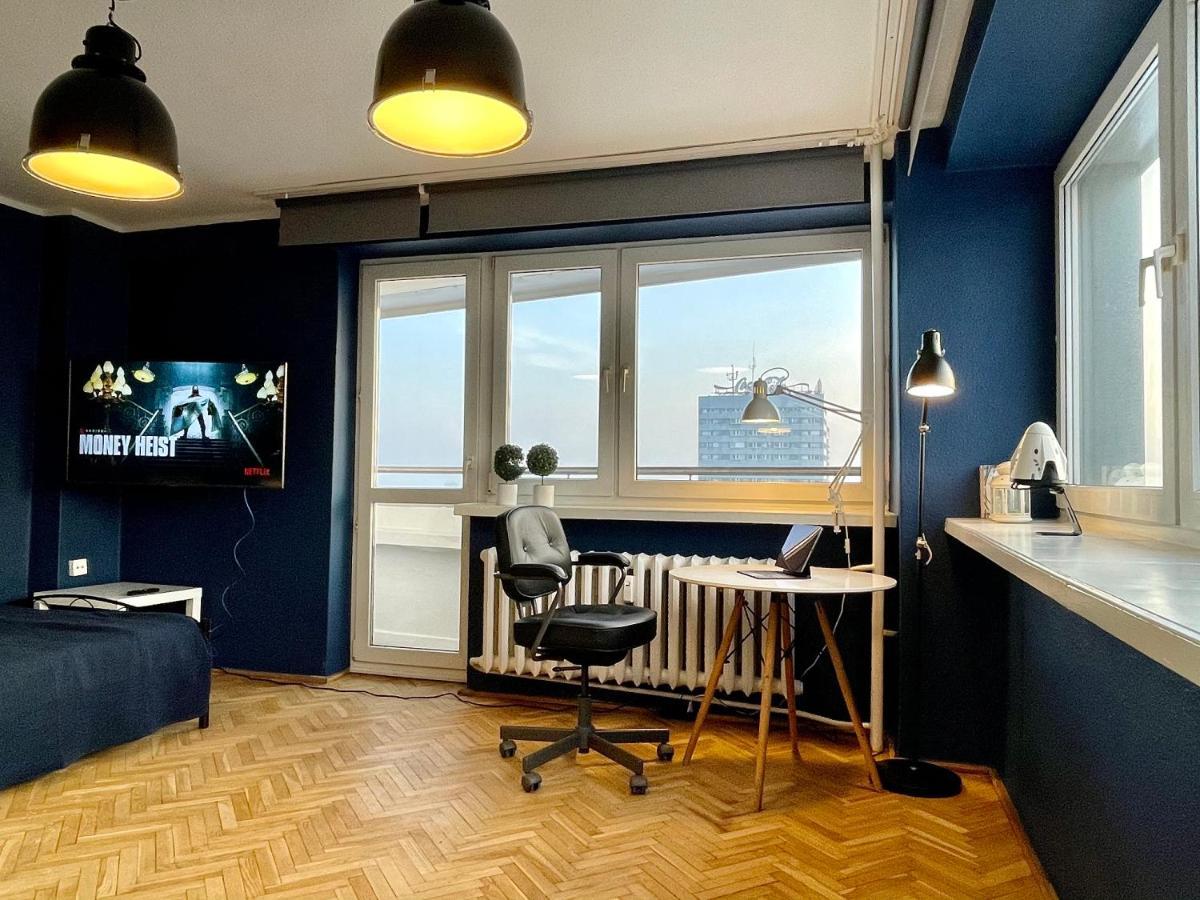 Super Apartament Blue Scisle Centrum Dwie Linie Metra Netflix Wifi 300 Mbs Panorama Miasta Warszawa Eksteriør billede