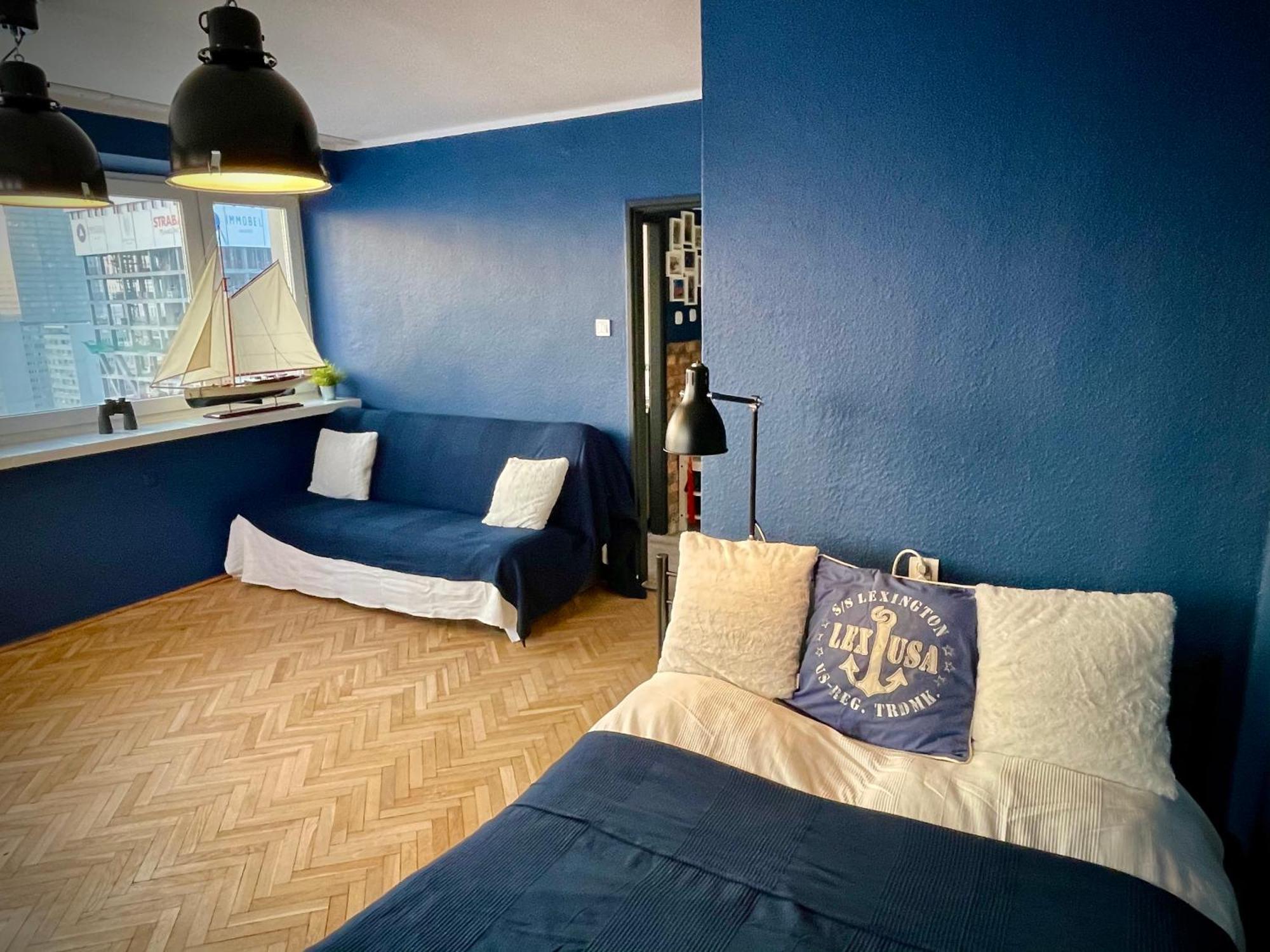 Super Apartament Blue Scisle Centrum Dwie Linie Metra Netflix Wifi 300 Mbs Panorama Miasta Warszawa Eksteriør billede