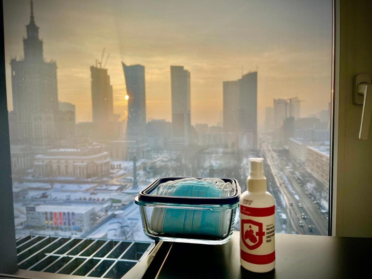 Super Apartament Blue Scisle Centrum Dwie Linie Metra Netflix Wifi 300 Mbs Panorama Miasta Warszawa Eksteriør billede